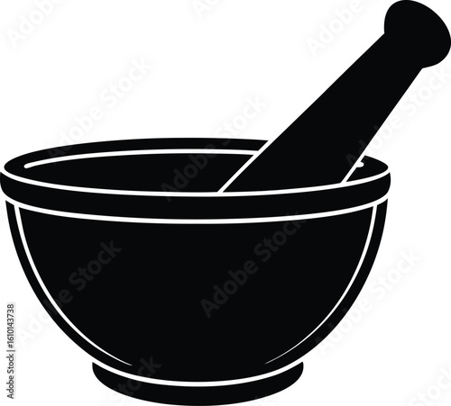 mortar and pestle on white background.eps