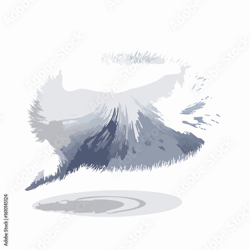 コミカルな横長雲吹き出しベクター素材