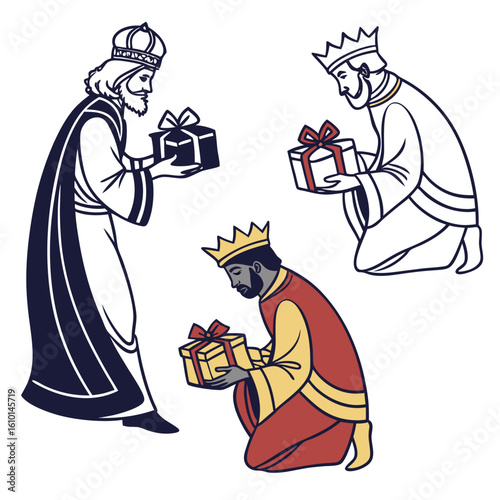 Three Kings Bearing Gifts three wise men presents