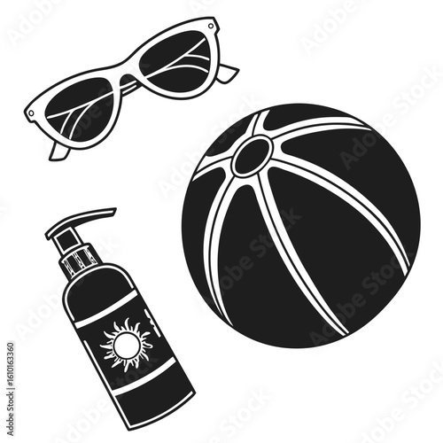 Black beach accessories sun protection ball sunglasses