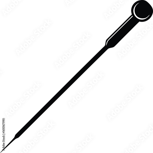 piercing needle on white background.eps