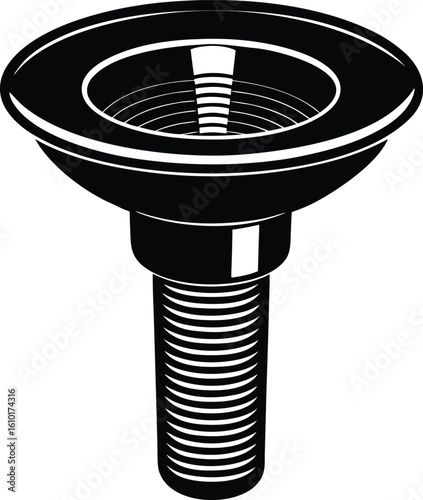 pop up drain stopper on white background.eps