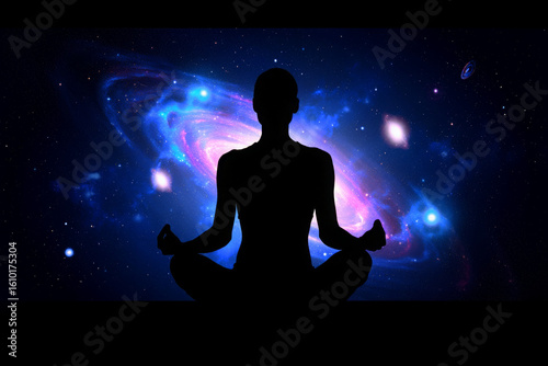 silhouette of a woman meditating