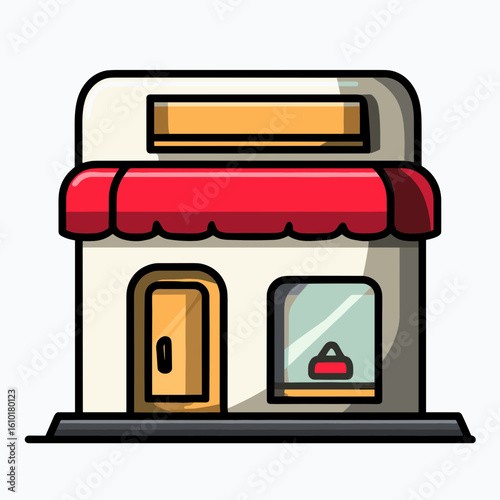 Small commercial premises featuring a stylish awning over the entrance,