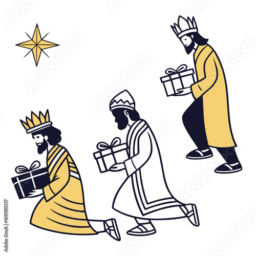 Three Kings Bearing Gifts three wise men nativity
