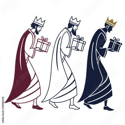 Three Kings Bearing Gifts three wise men crowns