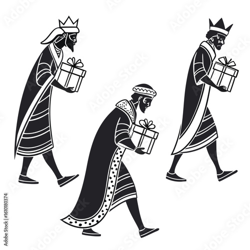 Three Kings Bearing Gifts three wise men presents