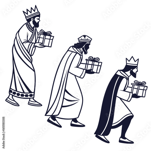 Three Kings Bearing Gifts three wise men presents