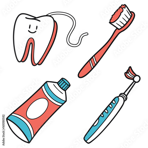 Toothbrush floss toothpaste dental hygiene dental floss