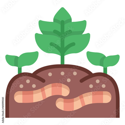 Earthworm concept icon