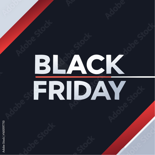 Black Friday Sale: Bold and modern graphic announces Black Friday with dynamic shapes and a vibrant color palette, perfect for promotional materials.