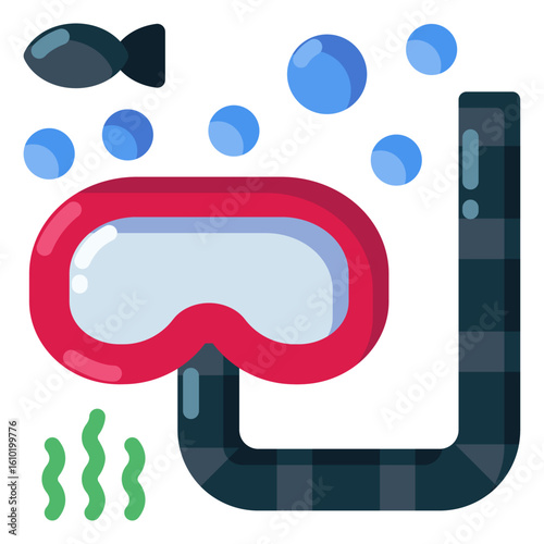 diving snorkel mask flat icon