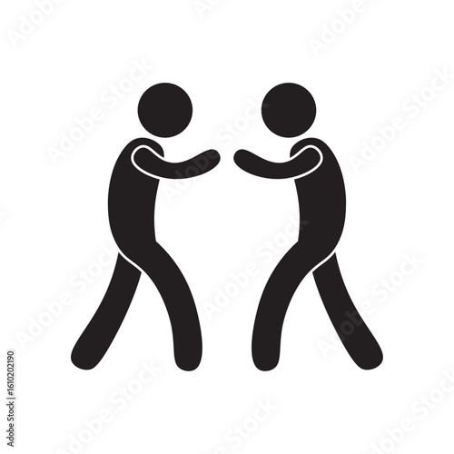 flat icon vector of people preparing to fight