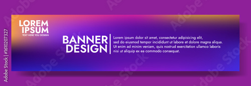 Modern vibrant banner design with a twilight glow background.