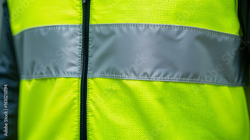 Bright yellow safety vest with reflective silver stripes for enhanced visibility and protection