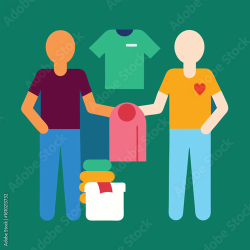 Clothes Donation Design for Needy People Vector Illustration