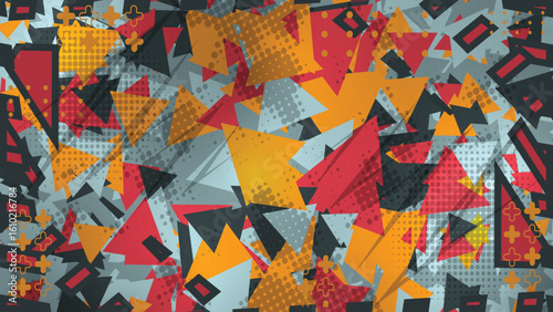 Geometric Chaos Pop Art Background