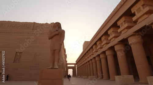 Statue of the falcon god Horus at the Temple of Horus at Edfu.