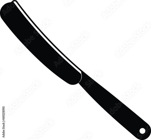 straight razor on white background.eps