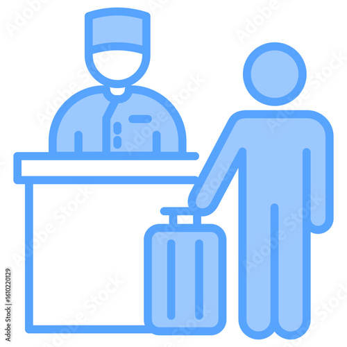 Hotel Receptionist Blue Icon