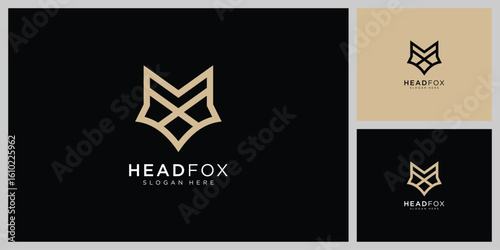 head fox logo vector line style design