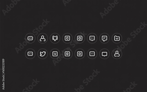 Social media icons collection communication technology