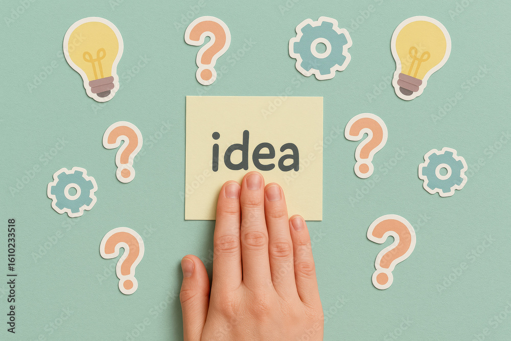 Fototapeta premium Inspiring ideas and creativity spark discovery and solutions that solve complex problems and concepts