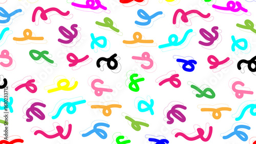 Abstract colorful line elements on white background.