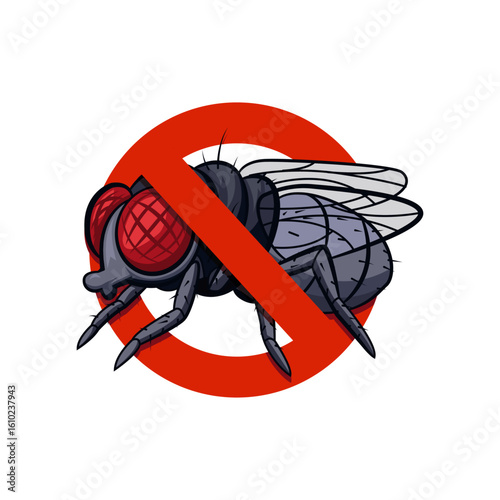 fly killing sign template handdrawn closeup sketch
