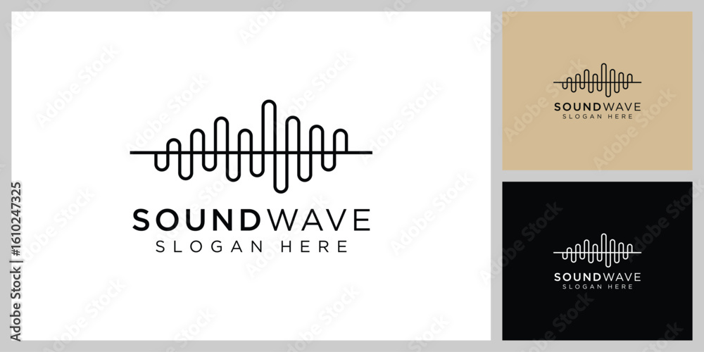Fototapeta premium sound wave logo vector design template