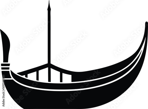 venetian gondola on white background.eps