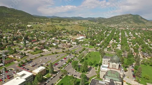 Aerial view of helena, montana, showcasing the city and surrounding mountains