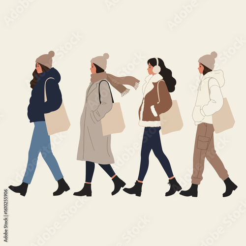 set illustration vector graphic of cozy winter fashion