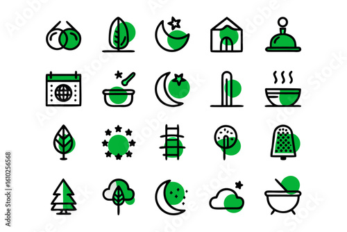 Serene line art collection depicting calming activities and peaceful moments for relaxation and well being