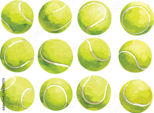tennis ball watercolor clipart