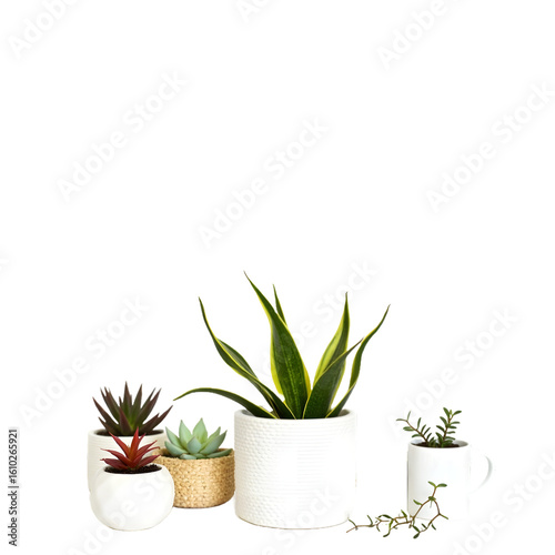 Succulent Arrangement in White Pots – Low Maintenance Plant Set