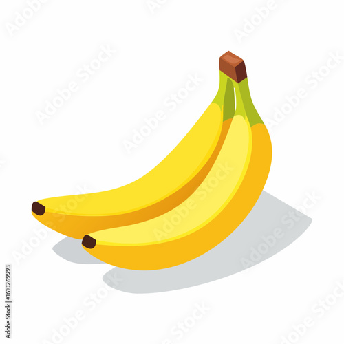 Isometric banana bunch illustration representing healthy eating and tropical fruit enjoyment