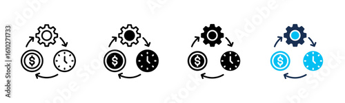 Payroll Process icon sheet multiple style collection