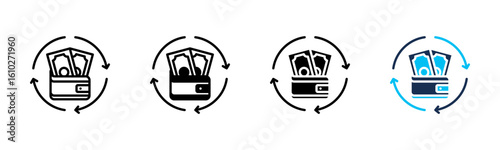 Cash Flow icon sheet multiple style collection