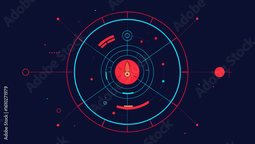 sci fi radar hud orbiting nodes high tech