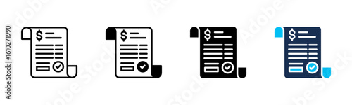 Bank Statement icon sheet multiple style collection