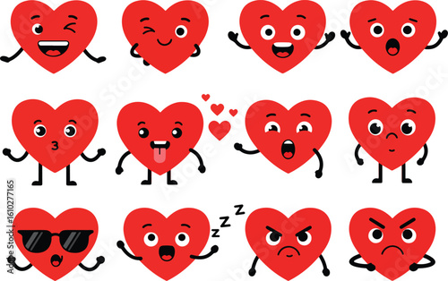 set of red hearts
