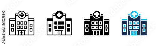 Hospital icon sheet multiple style collection
