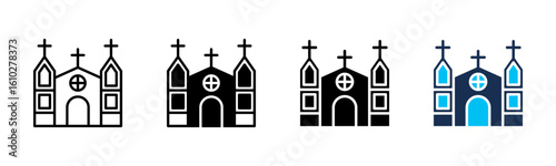Cathedral icon sheet multiple style collection