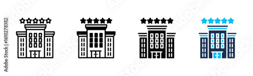 Hotel icon sheet multiple style collection