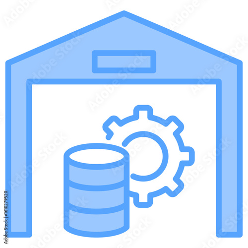 Data Warehousing Blue Icon