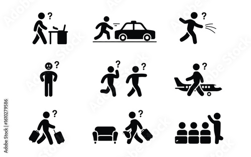 Expressing different scenarios icon set