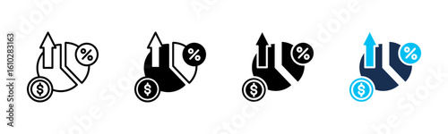 Dividend Growth icon sheet multiple style collection