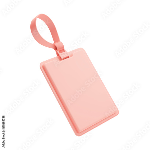 Rose gold luggage tag isolated on transparent background