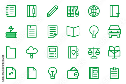 Comprehensive collection of writing and communication symbol graphics for creative projects and business applications